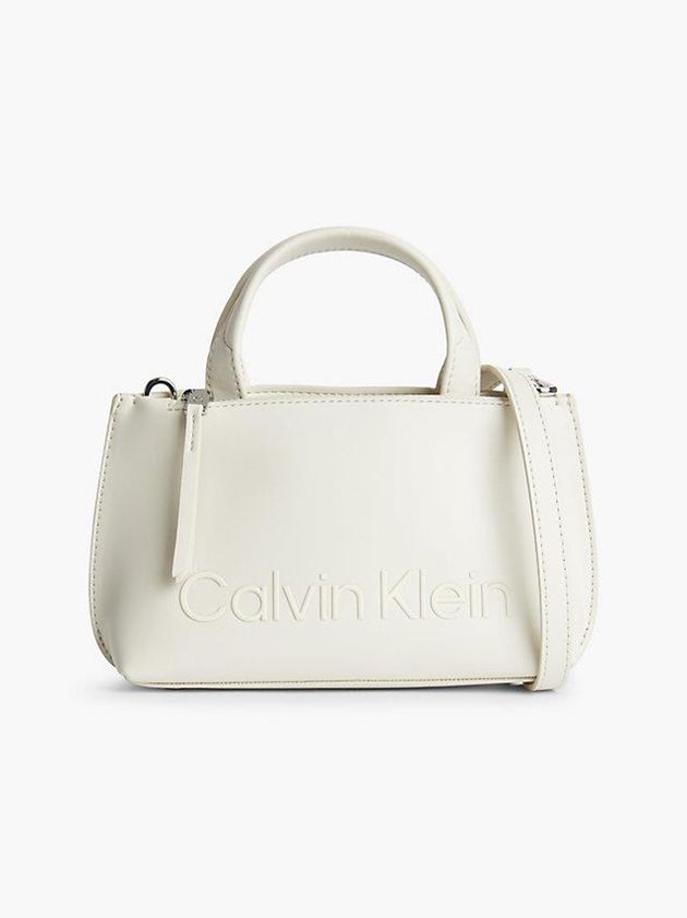 Calvin Klein USA Recycled Mini Tote Womens Bag White 8051369-UW